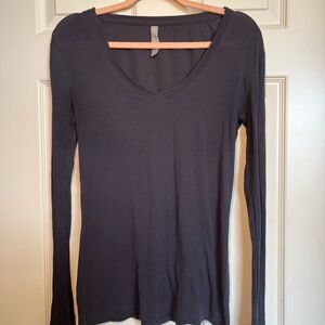 Athleta Charcoal Long Sleeve Top